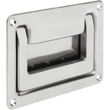 Kipp Recessed Handle Fold-Down, L1=132, H=93, Screw On Stainless Steel 1.4301, Electropolished K1305.132
